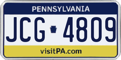 PA license plate JCG4809