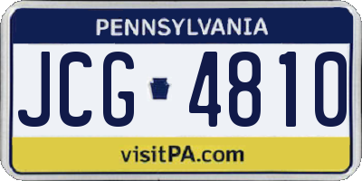 PA license plate JCG4810