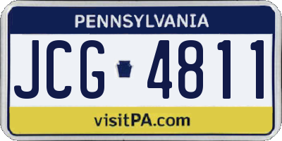 PA license plate JCG4811