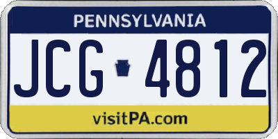 PA license plate JCG4812