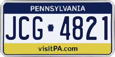 PA license plate JCG4821