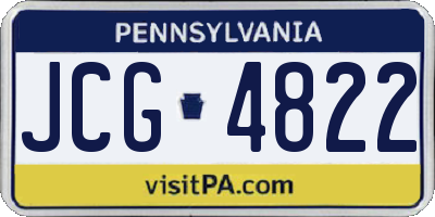 PA license plate JCG4822