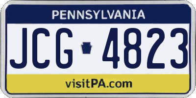PA license plate JCG4823