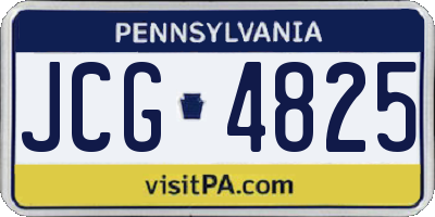 PA license plate JCG4825