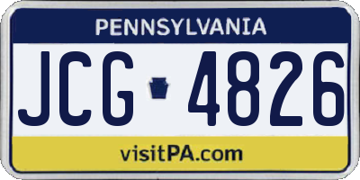 PA license plate JCG4826