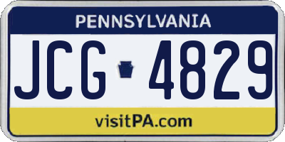 PA license plate JCG4829
