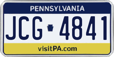 PA license plate JCG4841