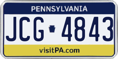 PA license plate JCG4843