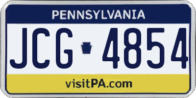 PA license plate JCG4854