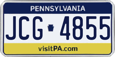 PA license plate JCG4855