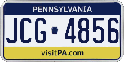 PA license plate JCG4856