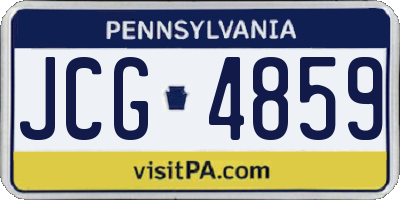 PA license plate JCG4859