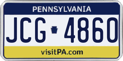 PA license plate JCG4860