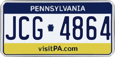 PA license plate JCG4864