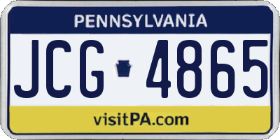 PA license plate JCG4865