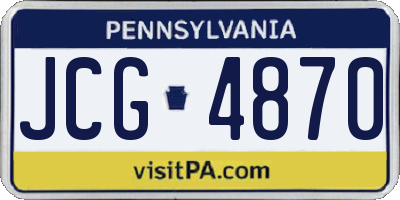 PA license plate JCG4870