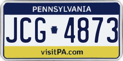 PA license plate JCG4873