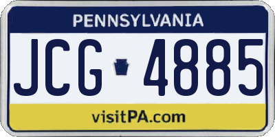 PA license plate JCG4885