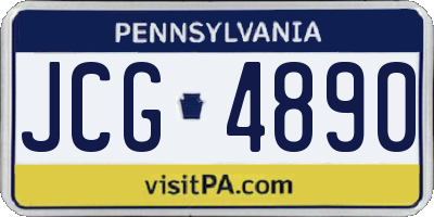 PA license plate JCG4890