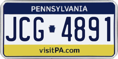PA license plate JCG4891