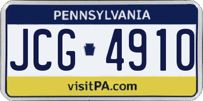 PA license plate JCG4910