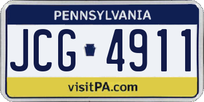 PA license plate JCG4911