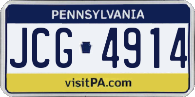 PA license plate JCG4914