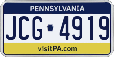 PA license plate JCG4919