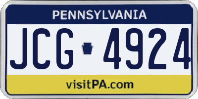 PA license plate JCG4924
