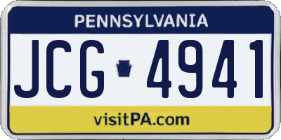 PA license plate JCG4941