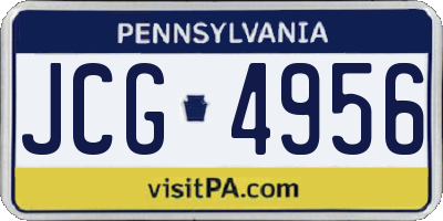 PA license plate JCG4956