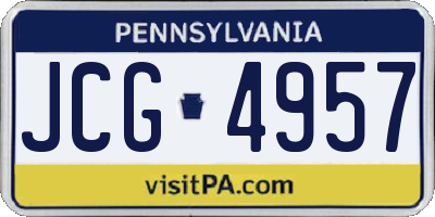 PA license plate JCG4957