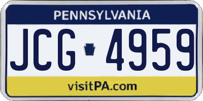 PA license plate JCG4959