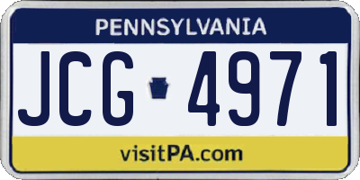 PA license plate JCG4971