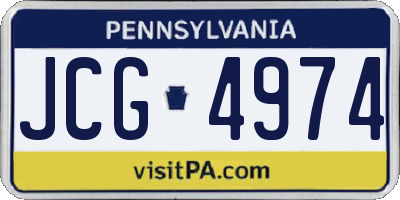 PA license plate JCG4974
