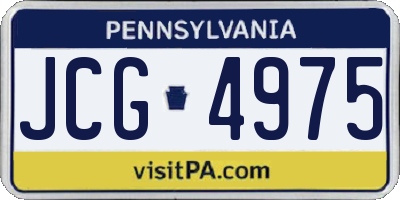 PA license plate JCG4975