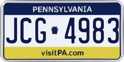 PA license plate JCG4983