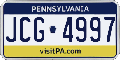 PA license plate JCG4997