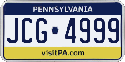 PA license plate JCG4999
