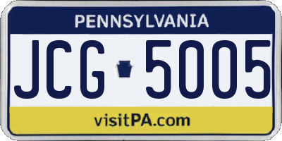 PA license plate JCG5005