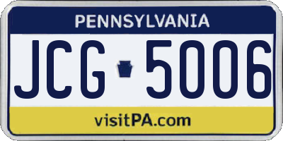 PA license plate JCG5006