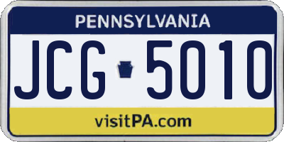 PA license plate JCG5010