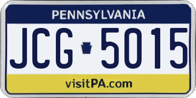 PA license plate JCG5015