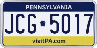 PA license plate JCG5017