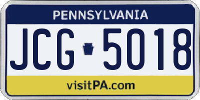 PA license plate JCG5018