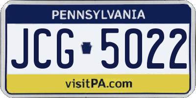 PA license plate JCG5022