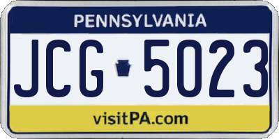 PA license plate JCG5023