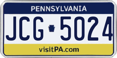 PA license plate JCG5024