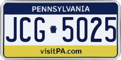 PA license plate JCG5025