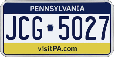 PA license plate JCG5027